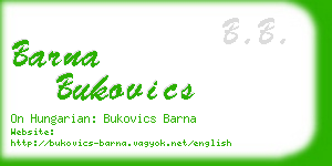 barna bukovics business card